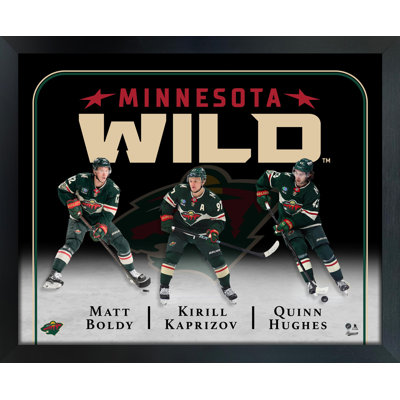Cadre photo en verre pour joueur triple Minnesota Wild 18 x 22