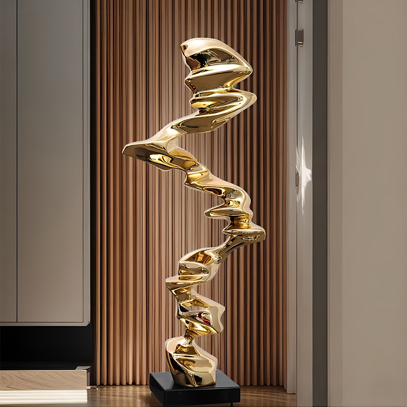 Sculpture galvanisée abstraite moderne et minimaliste moderne