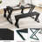 Square Dining Table Set for 4, Extendable Wooden Table with Upholstered Chairs, Compact Kitchen Set-261397114-261397104-261397106