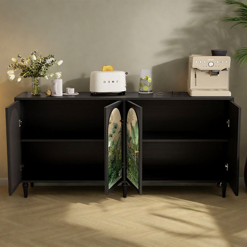 Buffet moderne en bois de grande capacité, Noir