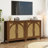 31.5" L Boho Rattan Sideboard Buffet Cabinet With Large Storage, Home Kitchen 2-Door Credenza Coffee Bar Cabinets With Adjustable Shelves
