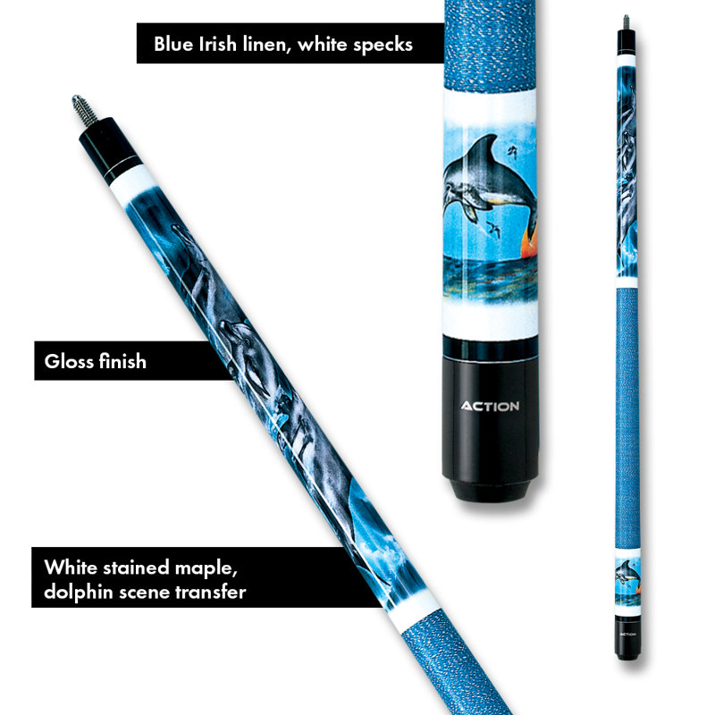 Action Adventure Dolphins Pool Cue, 19 oz.