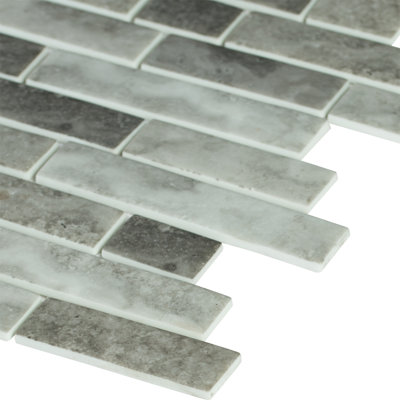 Montessa Metro Hera Interlocking 12 in. x 12 in. Glossy Glass Mosaic Floor and Wall Tile