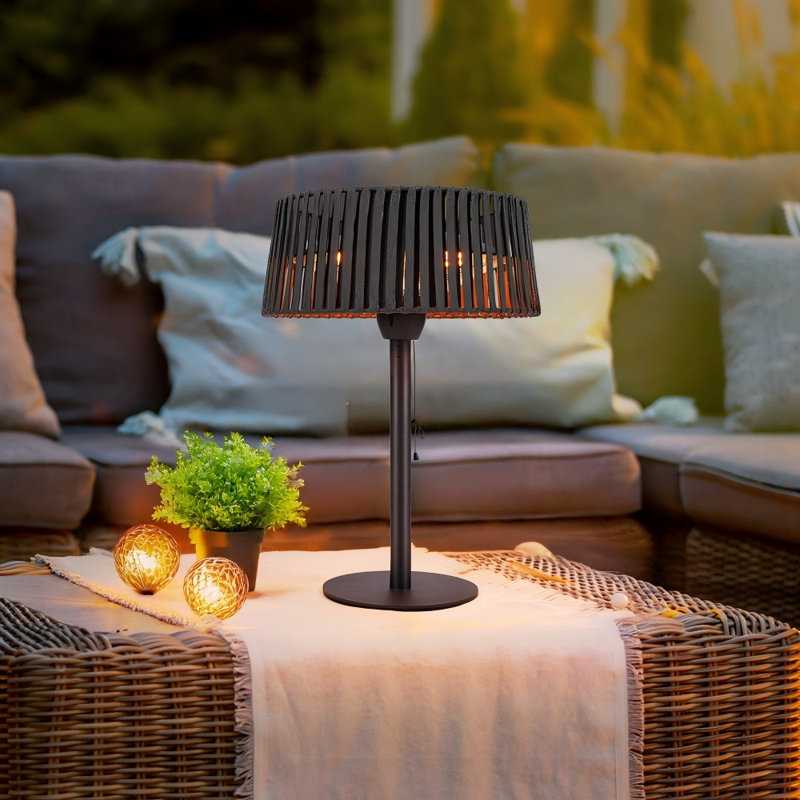 Chauffe-terrasse électrique portatif 1500W, Noir mat