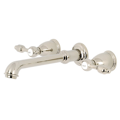 Kingston Brass Tudor Two-Handle 3-Hole Wall Mount Bathroom Faucet