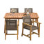 Ensemble de salle à manger 5 pièces pour patio, table à lattes de 63 po et 4 chaises en bois d'acacia et en rotin de polyéthylène pour patio