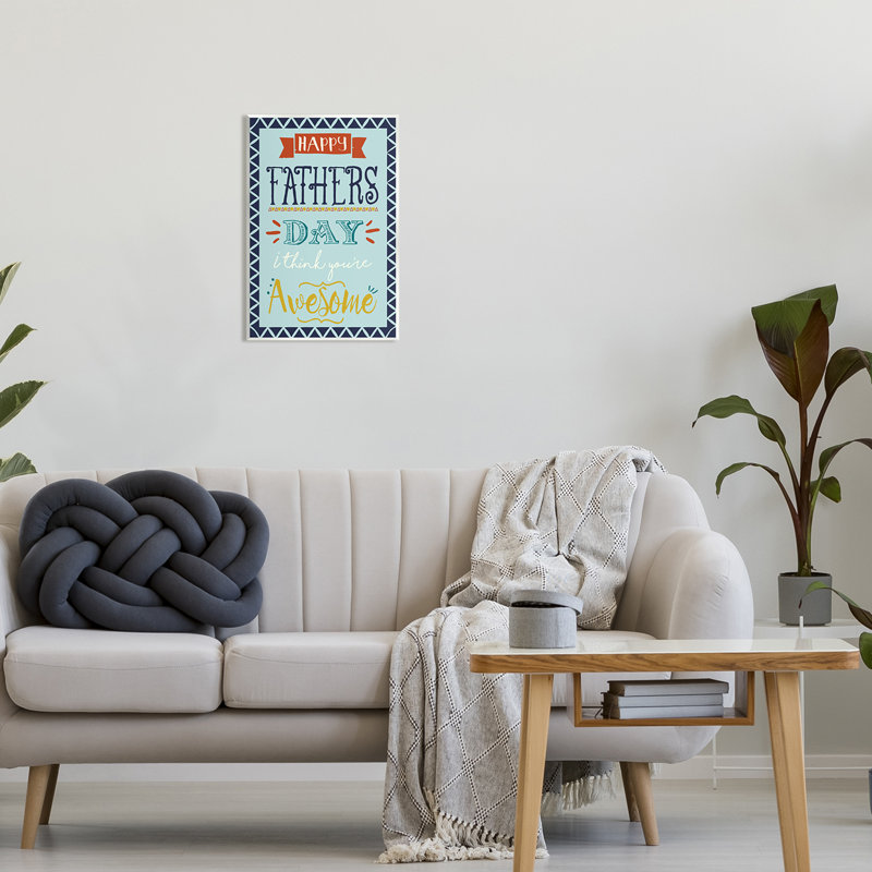 Traduction en français «It's Awesome Father's Day» par Angela Nickeas, H 19 po x l 13 po x P 0,5 po, Mdf
