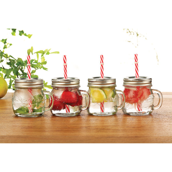 Libbey Drinking Jar with Handle, 16 -Ounce, Set of 12