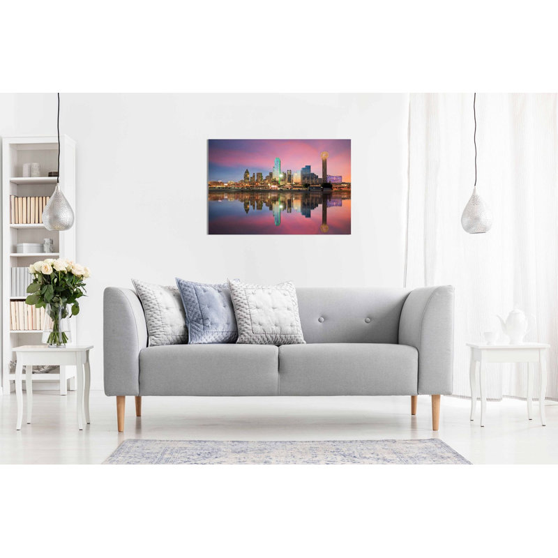 Dallas Texas Skyline 1 Piece Wrapped Canvas Wall Art, 41cm H x 61cm W