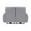 Causeuse grise en cuir synthétique Power Motion avec port USB