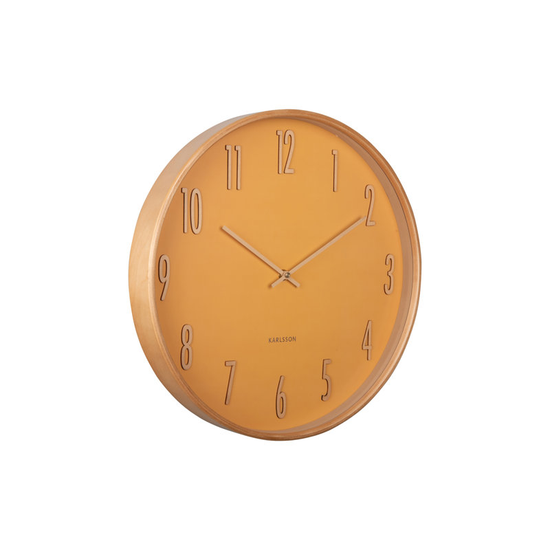 Gracil Plywood Wall Clock, Yellow