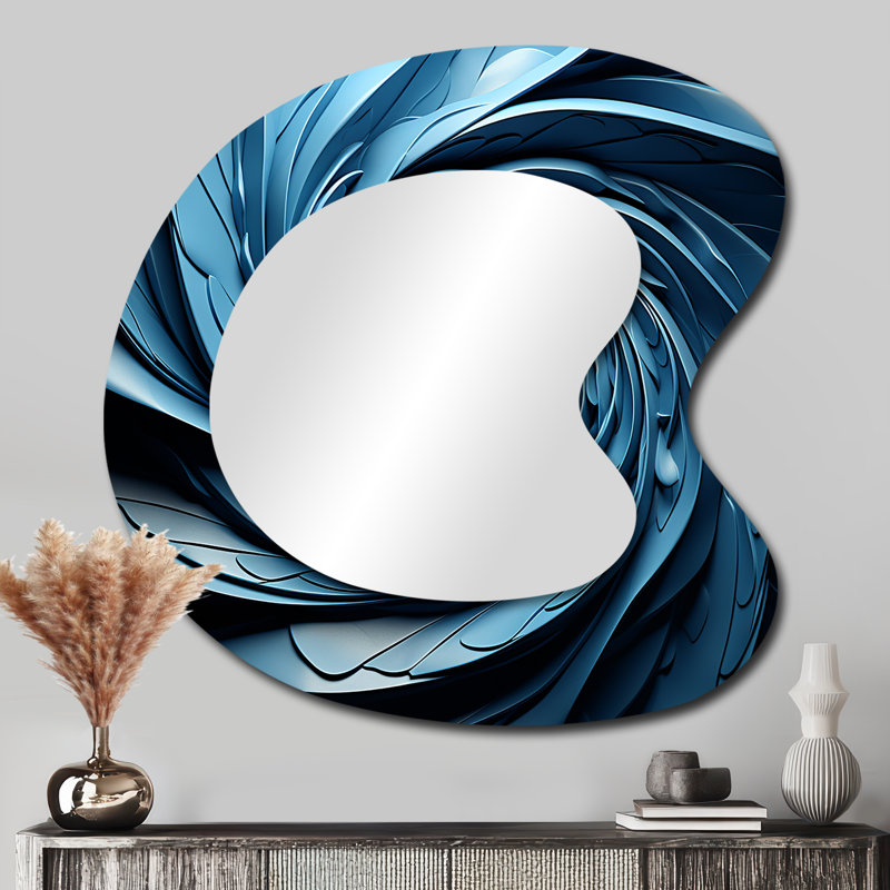 Felecity spiraling bleu abstrait vortex III, 33 po x 33 po