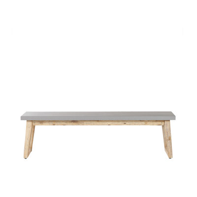 Dameyon Solid Wood/Cement Outdoor Bench