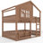 House Design Bunk Loft Bed with Bookshelf, Safety Guardrails, Space-Saving Kids Bed-85497528-85497531