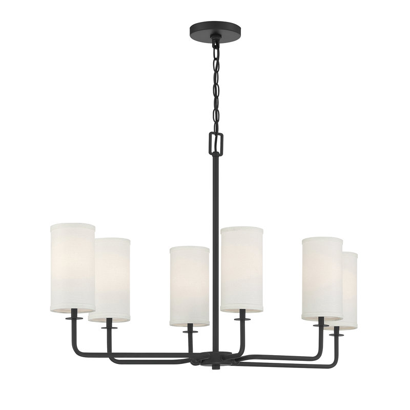 Lustre classique / traditionnel à 6 lumières Juana, Noir mat