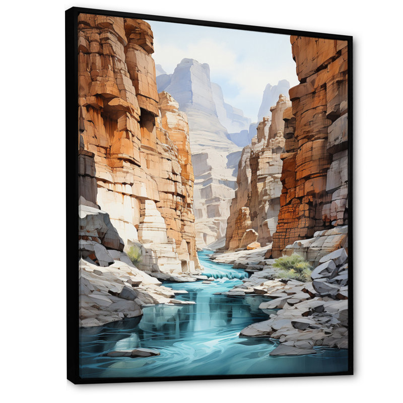 «Llamile Canyon Endless Journey», reproduction sur toile, H 40 po x l 30 po x P 1,5 po, Cadre flottant noir