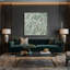 «Abstract Florals 81», art mural sur toile grise-1882444007