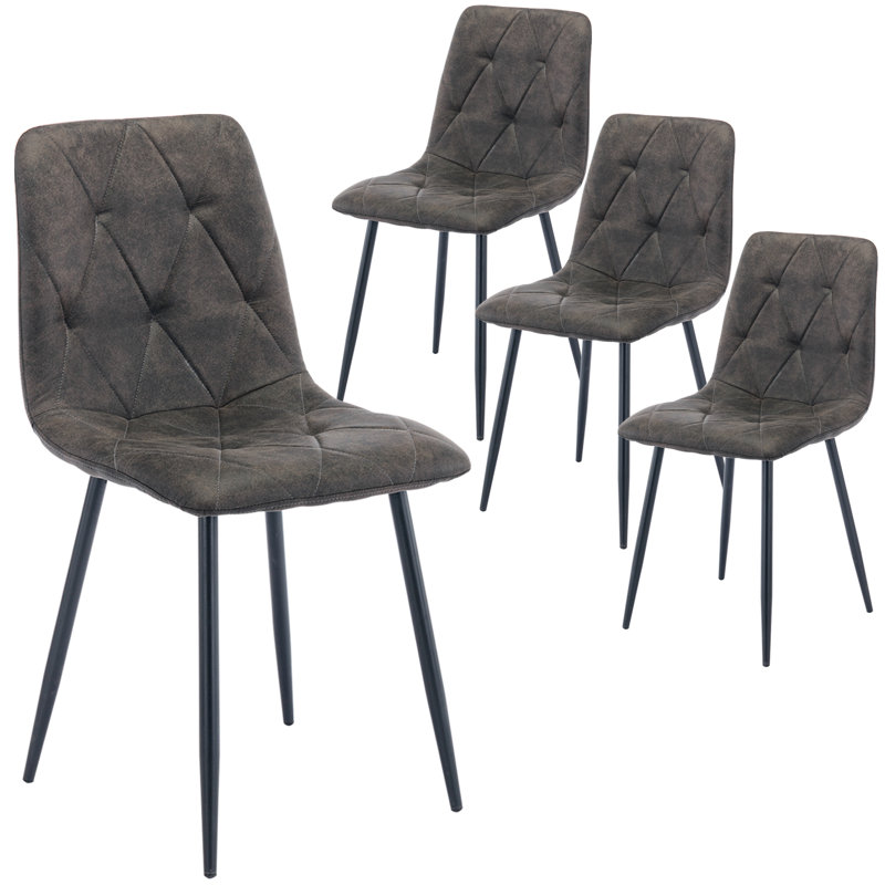 Abishanth Upholstered Dining Chair, Grey, 4