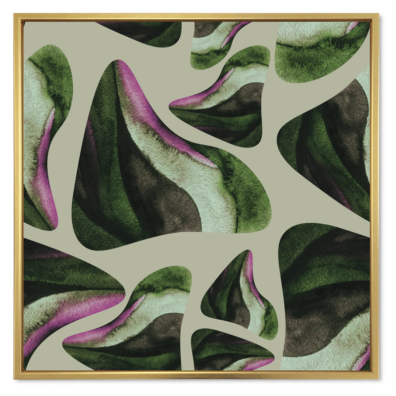 1_Abstrait vert foncé organique Elements I - impression d'art moderne sur toile, H 30 po x l 30 po x P 1 po