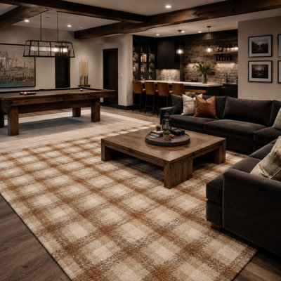 Azevedo Plaid Handmade Tufted Wool Area Rug