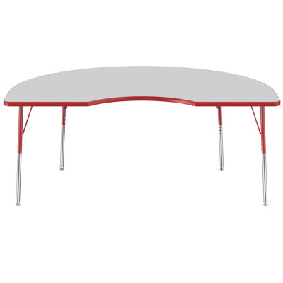 48" x 72" Kidney T-Mould Activity Table with Adjustable Legs