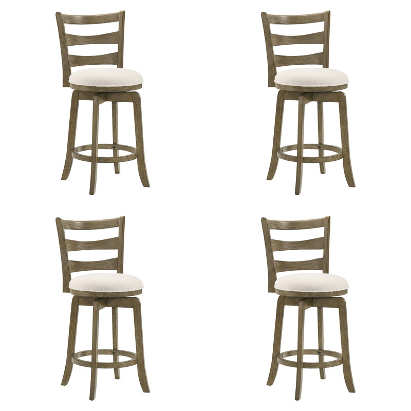 Ensemble de 4 tabourets de bar Melindra Modern Farmhouse, Mastic / brun, 4, Tabouret de comptoir (siège d'une hauteur de 26 p