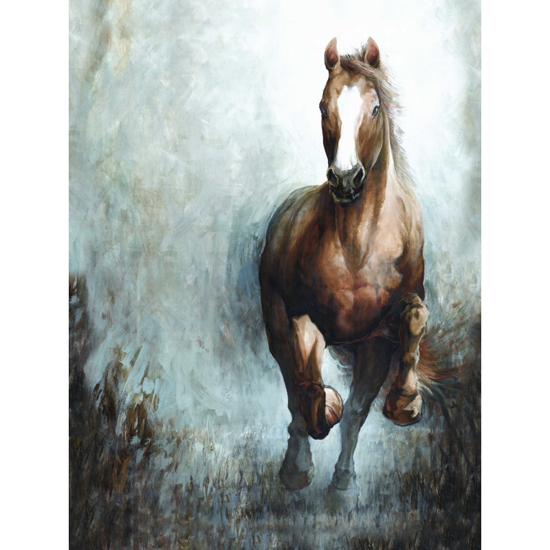 " Galloping Brown Horse Front ", 32'' H x 24'' W x 1.25'' D