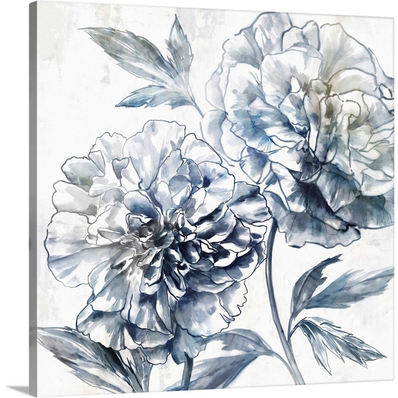 Pivoine japonaise I par Isabelle Z - reproduction d'art, Toile tendue, H 48 po x l 48 po x P 1,25 po