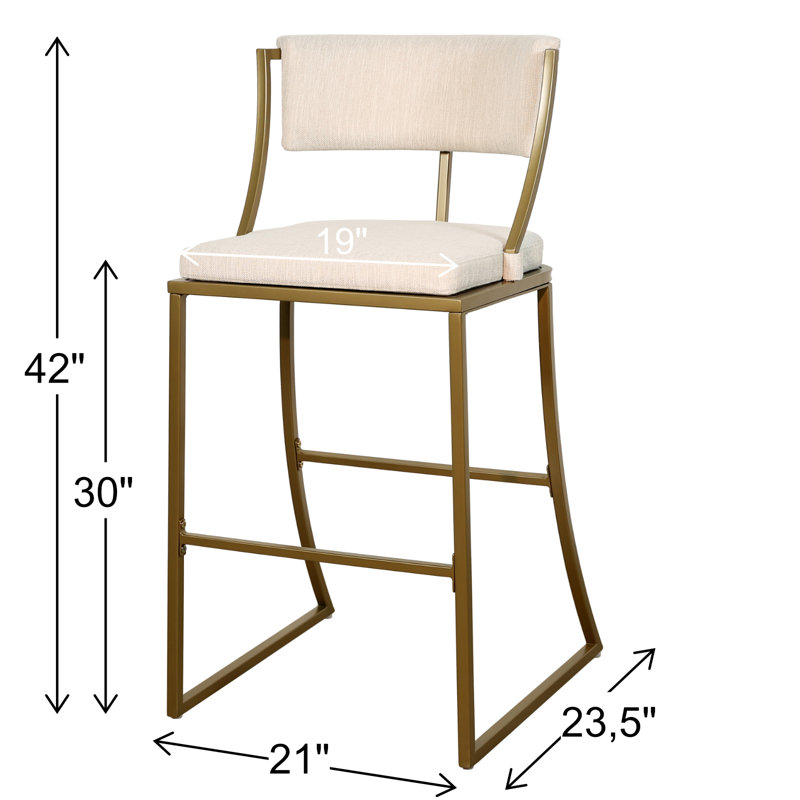 Miranda Modern Metal Bar Stool, Bar Stool (30" Seat Height)