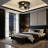 11.2-In 2 - Light Farmhouse Semi Flush Mount With Cowboy Horse Round Shade-541889120