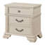Ensemble de chambre à coucher pour très grand lit 2 pièces, bois blanc antique, table de chevet
