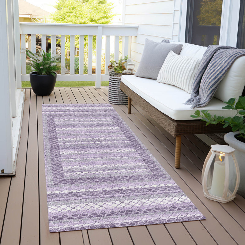 Tapis lavande lavable à la machine intérieur / extérieur Xhevrie, Tapis de couloir 2 pi 3 po x 7 pi 6 po