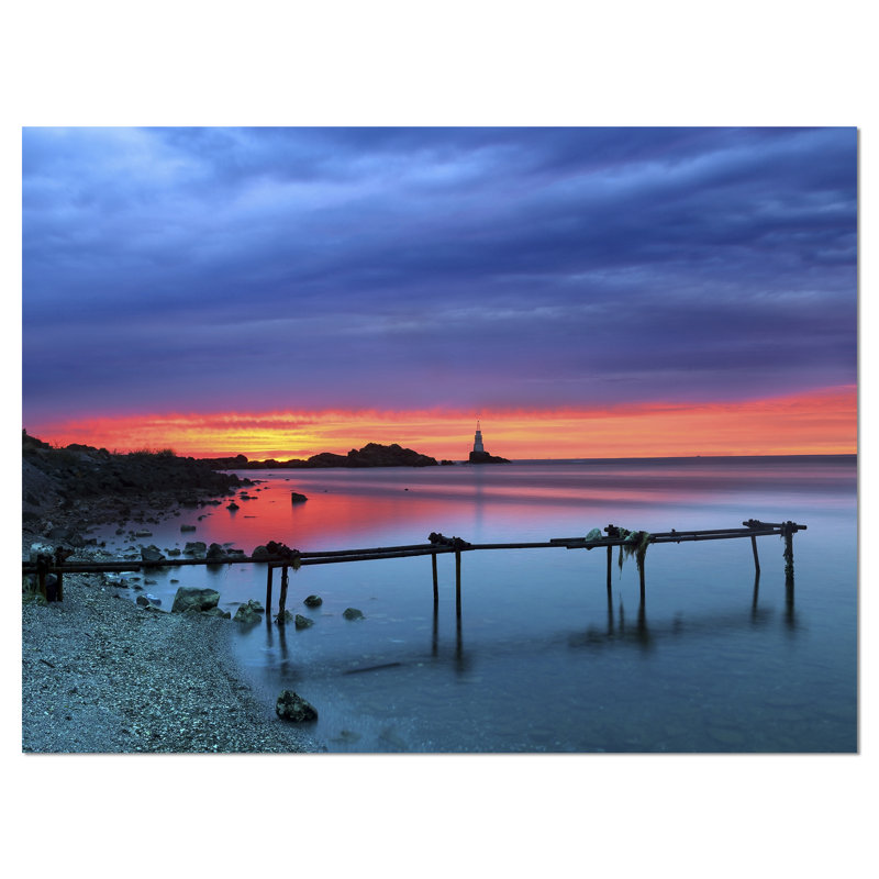 «Blue Sky and Waters Panorama», reproduction de photo sur toile tendue, H 12 po x l 20 po