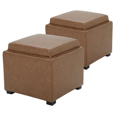 Brytnee Faux Leather Ottoman