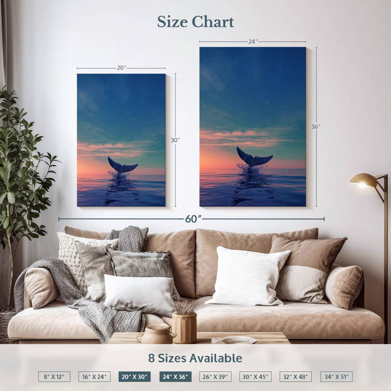 Brampt Whale Tail Diving, 36" H x 24" W