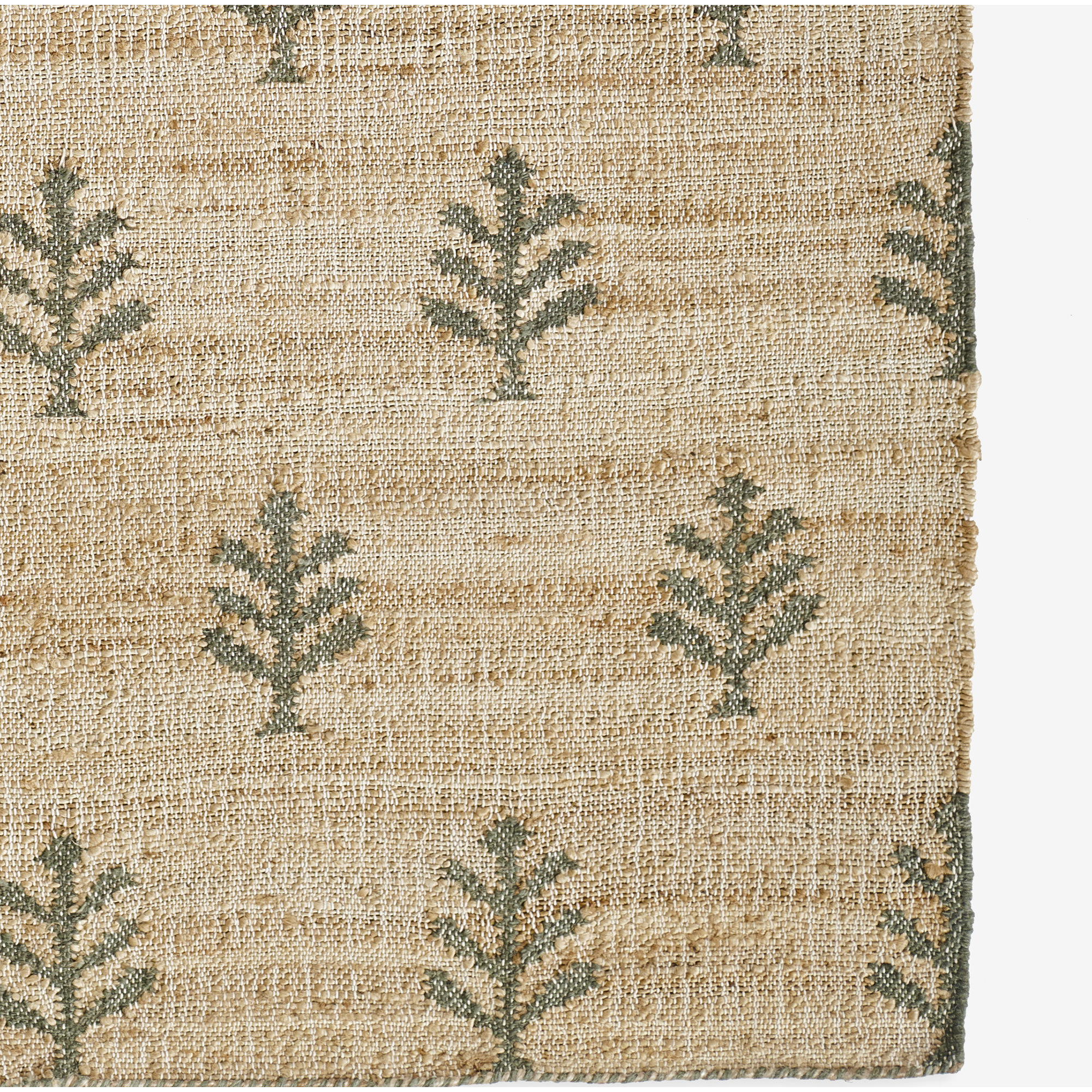 Adoria Verdure Natural Hand Woven Wool and Jute Area Rug, Rectangle 2' x 3'