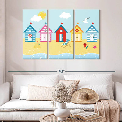 Caricature de cabanes de plage