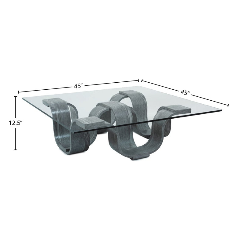 Square Cocktail Table, 12" H x 45" L x 45" W, Gray