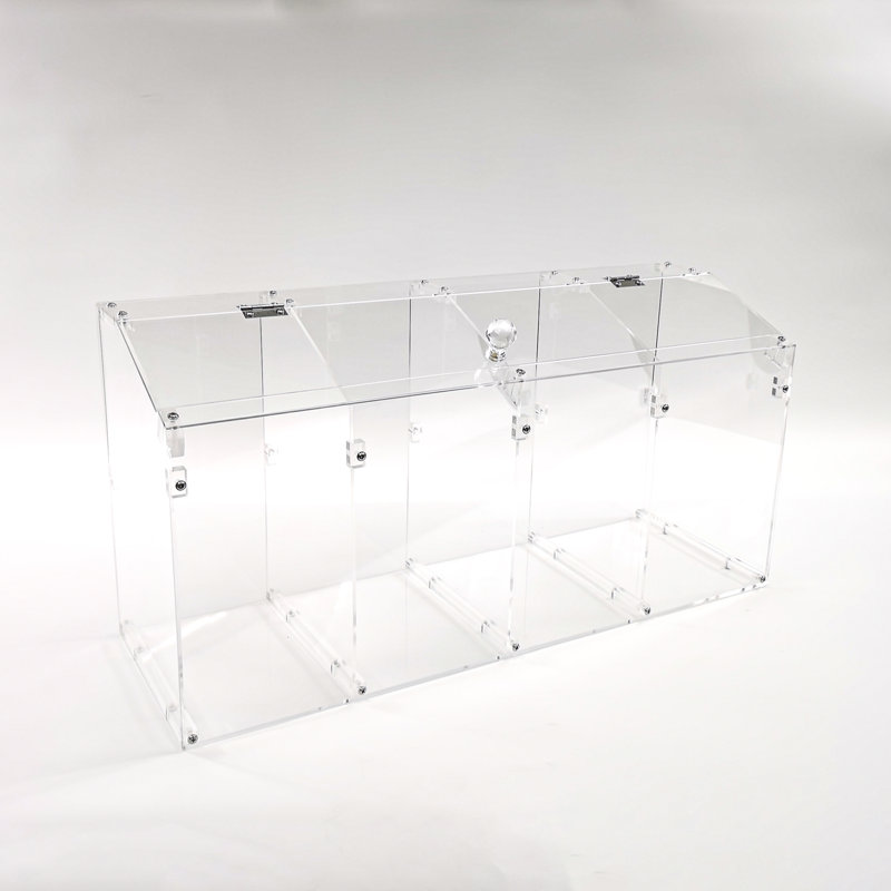 Clear Acrylic Rectangular Stackable Organizer with 4 Compartments