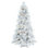 Atka Flocked Artificial Christmas Tree with LED Clear/White Lights with Stand