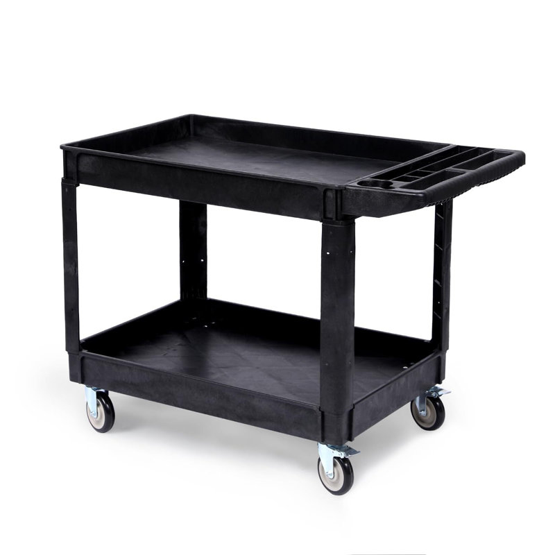 Utility Service Cart,Heavy Duty Plastic Rolling Utility Cart, 33.5" H x 25.6" W  x 31.9" D