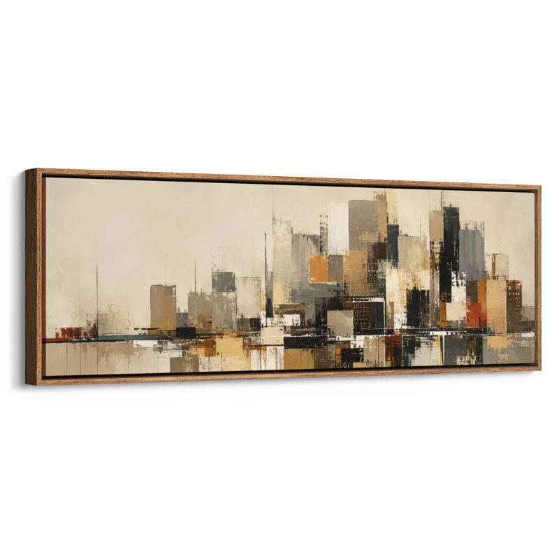 Art mural sur toile abstrait extra large beige, noir et or moderne, H 20 po x l 60 po, Naturel