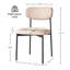 Ensemble de 2 chaises de salle à manger en tissu, chaises de cuisine rembourrées sans dossier avec dossier en grain de bois, chaises de salle à manger modernes avec dossier incurvé et pieds en métal-516103472-517375325