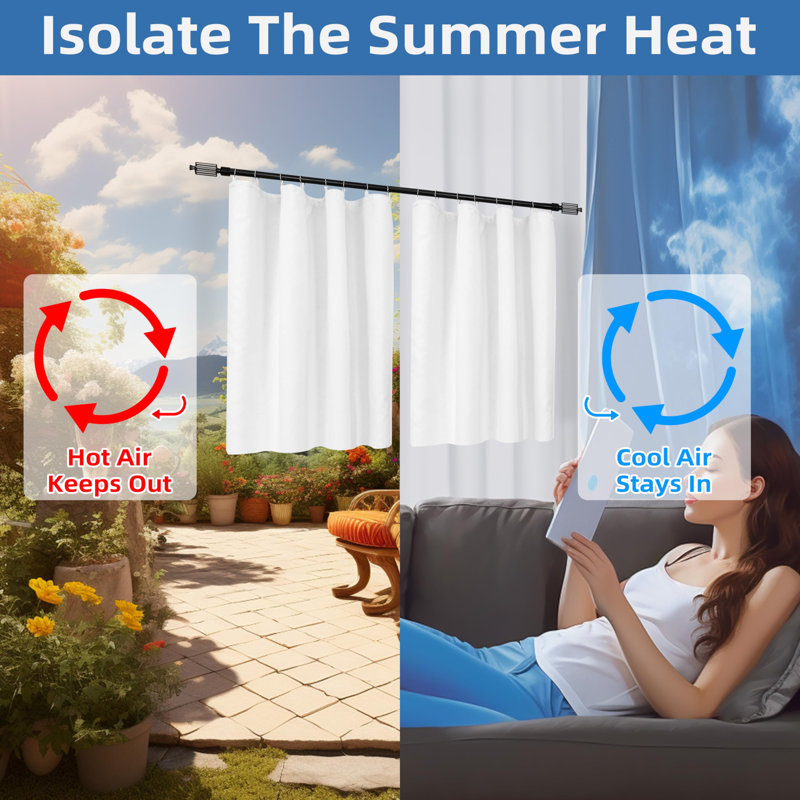 Soundproof Thermal Insulated Quilted Curtain Liners 100% Blackout Grayish White Two Panels, 50" W x 92" L