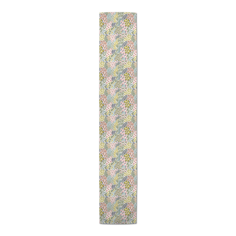 Brazeale Rectangle Floral Polyester Table Runner, 90" x 16"