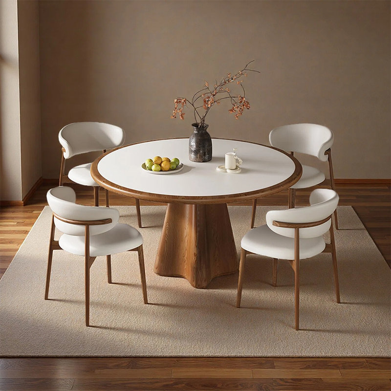 Ensemble de table de salle à manger moderne et élégant, 7 pièces: table, 6 chaises, H 29,52 po x l 47,24 po x P 47,24 po