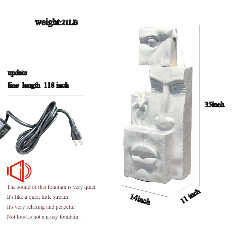 Haeng Hand Crafted Weather Resistant Floor Fountain with Light