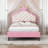 PU Leather Princess Bed with Tufted Headboard-106762666