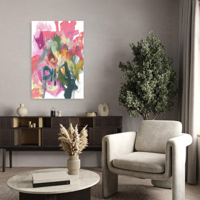 Art abstrait abstrait framboise rose audacieux
