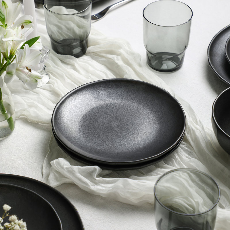 Stone Lain Rio 16-Piece Dinnerware Set Stoneware, Black